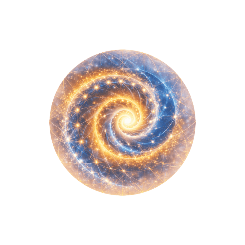 Human Design Mandala - rotující popředí se symboly I-ťingu